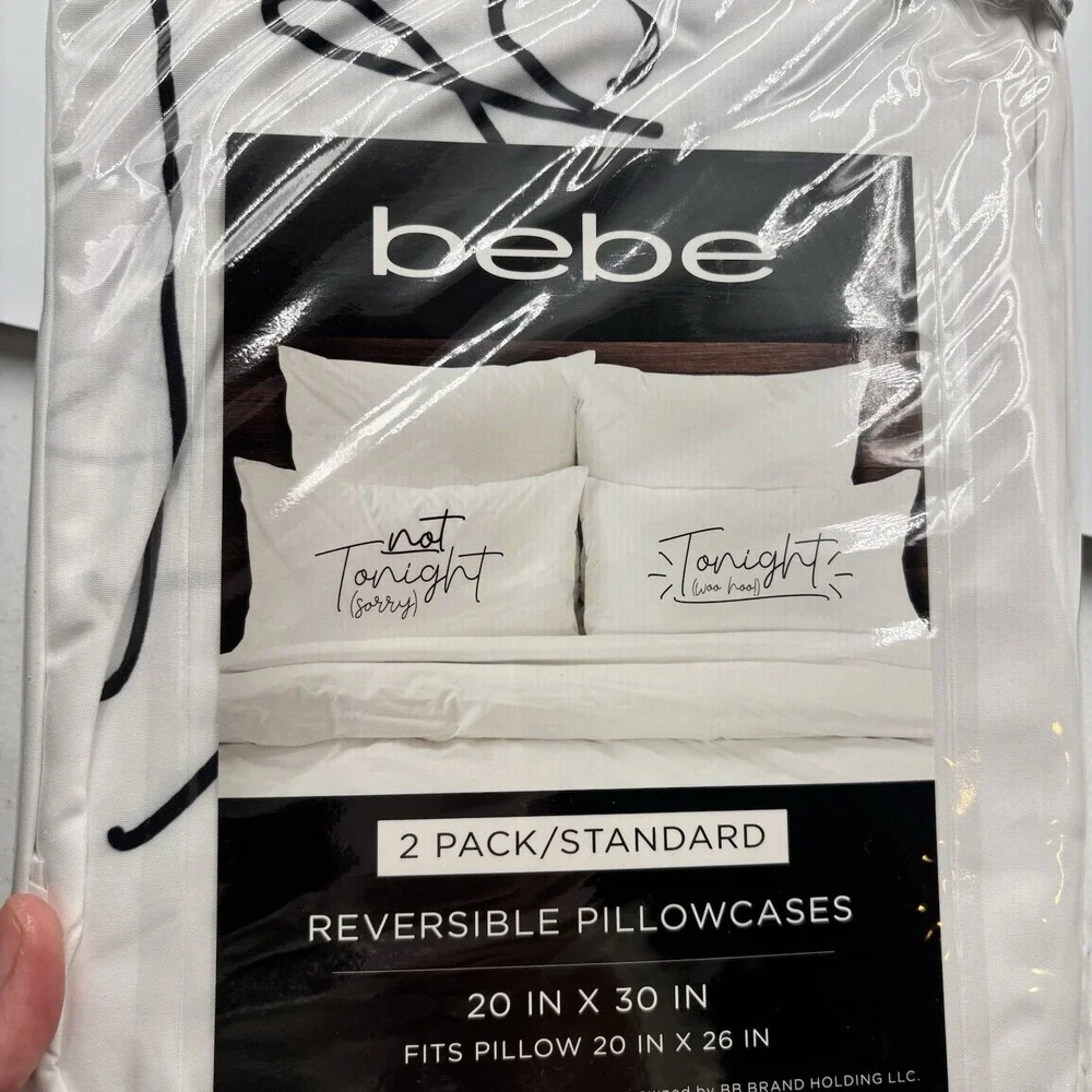 bebe Reversible Pillowcases Set of 2 Not‎ Tonight Tonight Woo Hoo